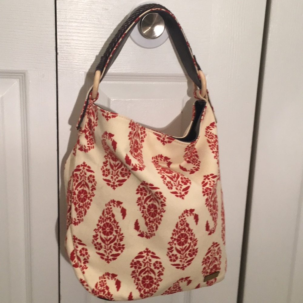 Stephanie Johnson Floral Print Red/Creme Hobo Bag